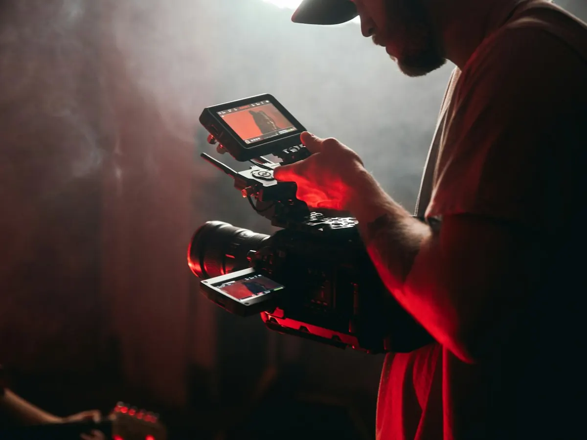 Persona grabando video con una cámara